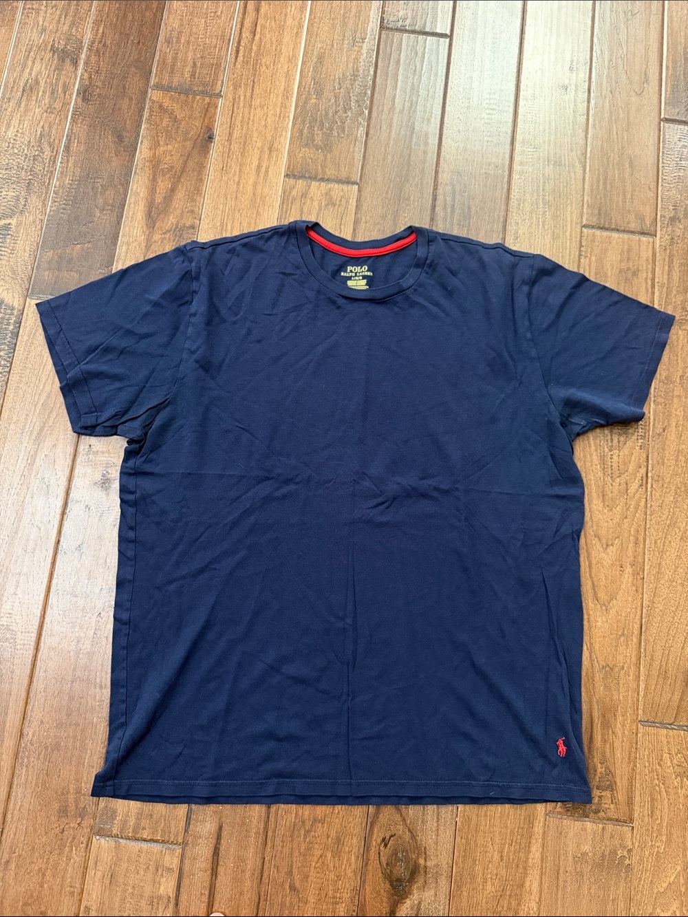 Polo by Ralph Lauren Navy Short Sleeve Crewneck Tee with Red Trim